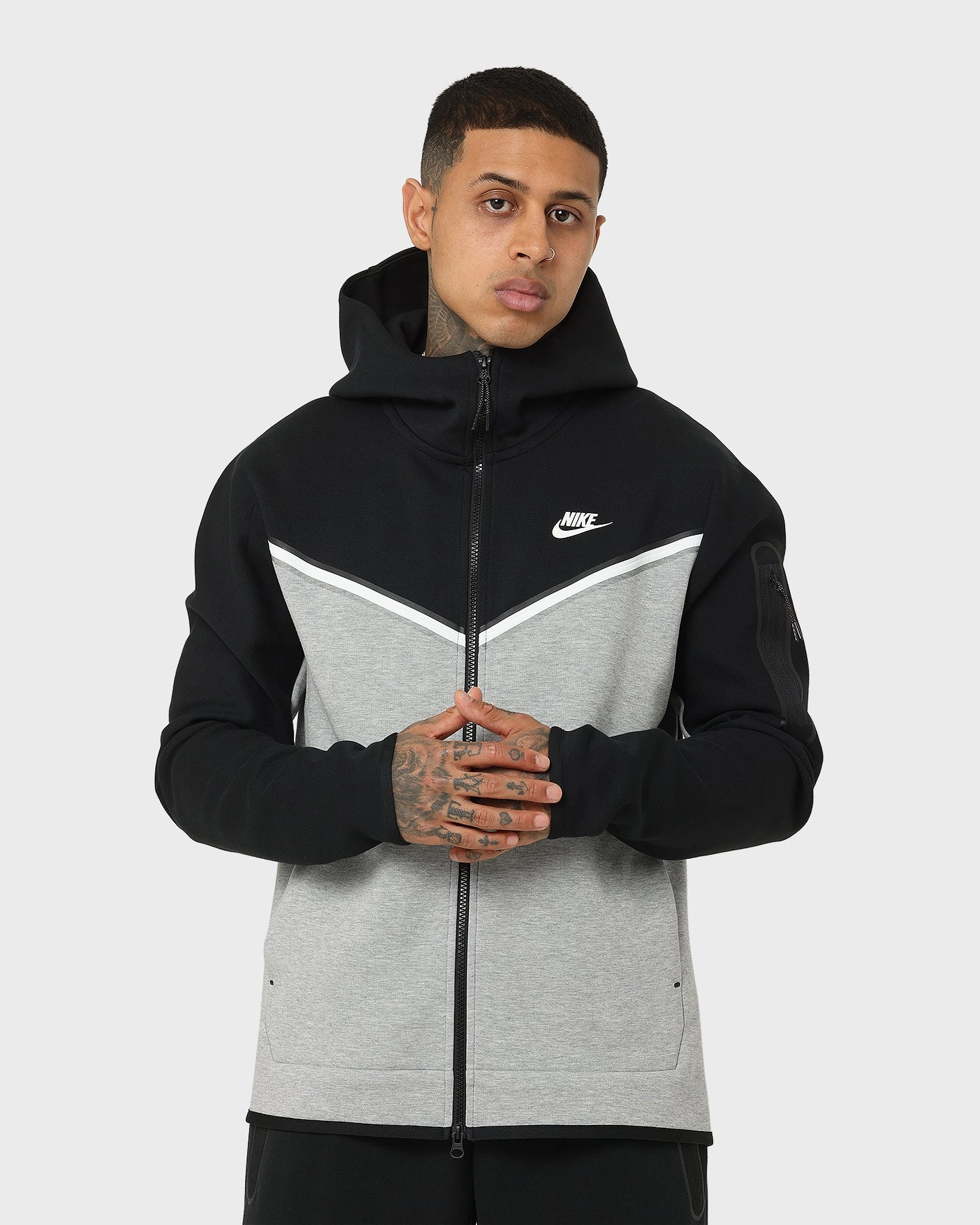 Nike Sportswear Tech Fleece Full-Zip Hoodie Black/Dark Grey Heather Eco Friendly Textile