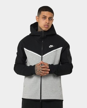 Nike Sportswear Tech Fleece Full-Zip Hoodie Black/Dark Grey Heather Eco Friendly Textile