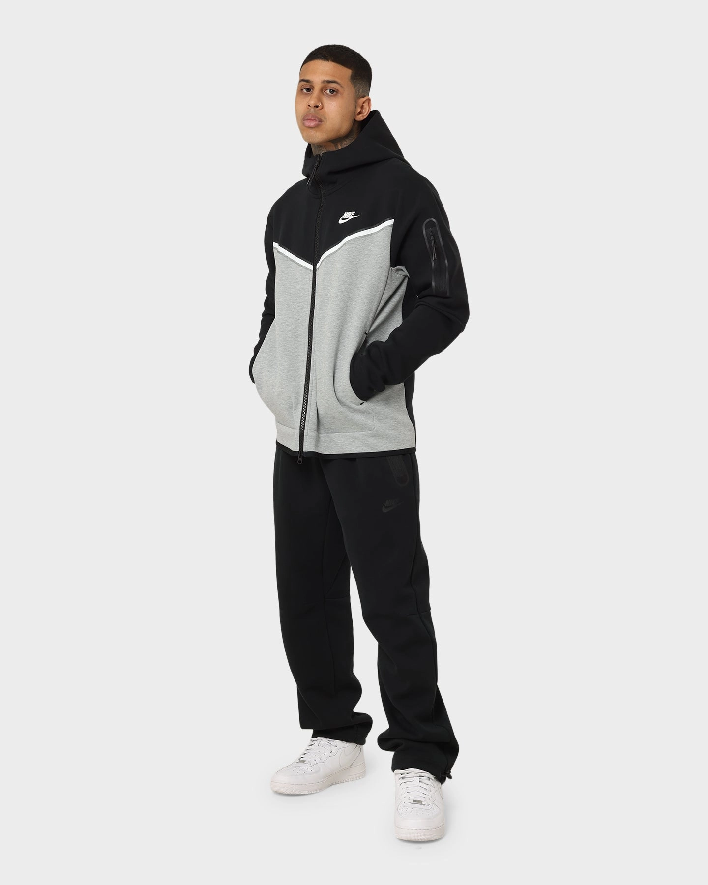 evening Nike Sportswear Tech Fleece Full-Zip Hoodie Black/Dark Grey Heather