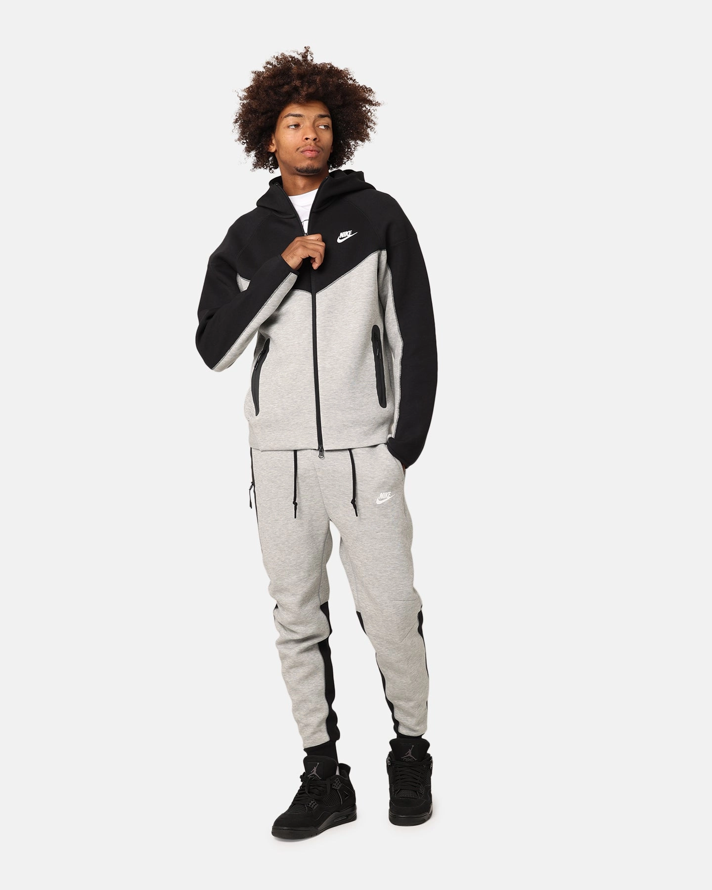 Elegant Thermal Insulation Nike Sportswear Tech Fleece Full-Zip Windrunner Hoodie Dark Grey Heather