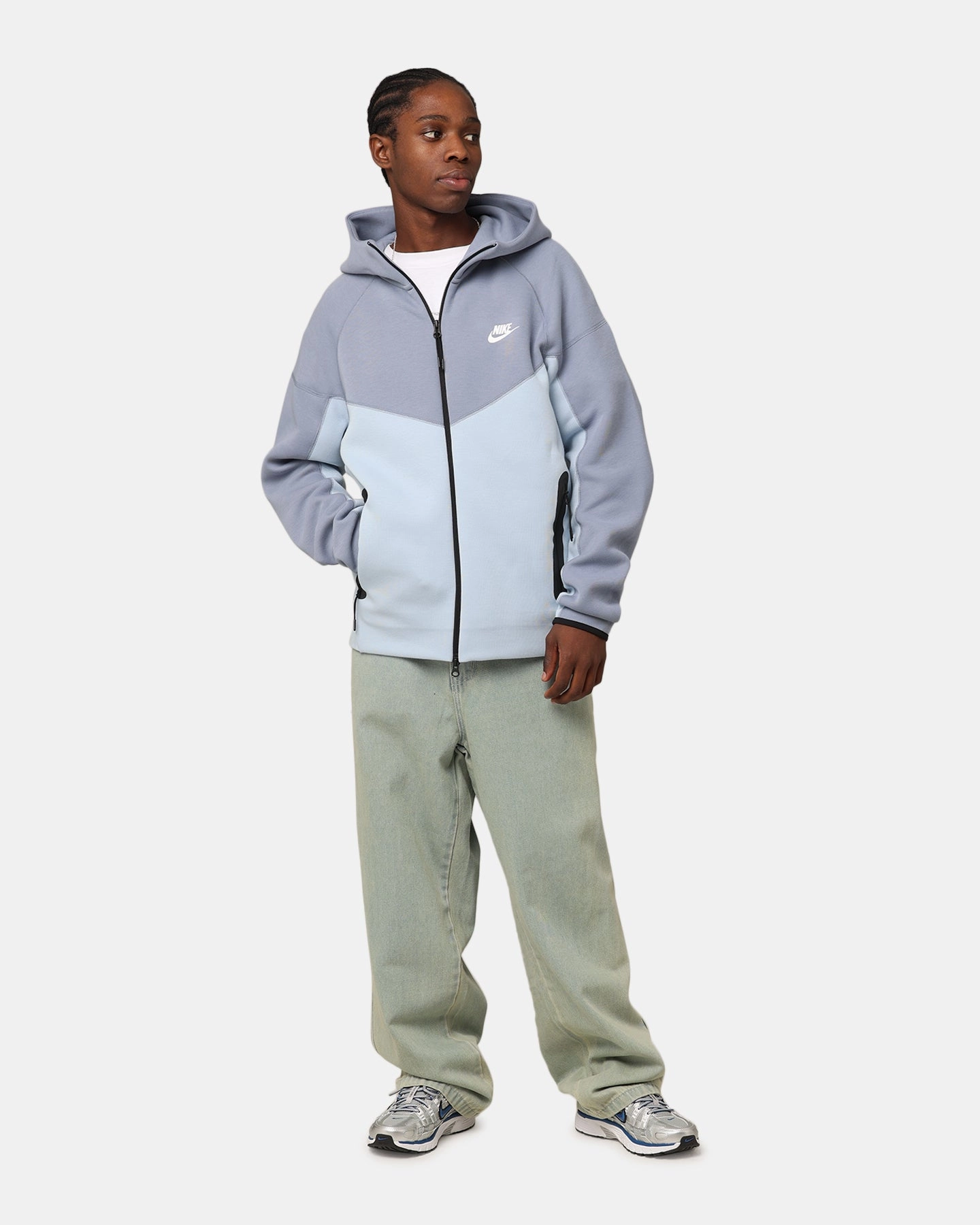 Expose Ergonomic Pattern Nike Sportswear Tech Fleece Windrunner Full-Zip Hoodie Jacket Light Armoury Blue