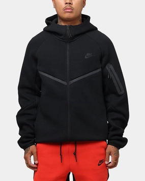 Ribbed Texture Finish Artificial - intelligence - assisted Nike Sportswear Tech Fleece Windrunner Jacket Black/Black