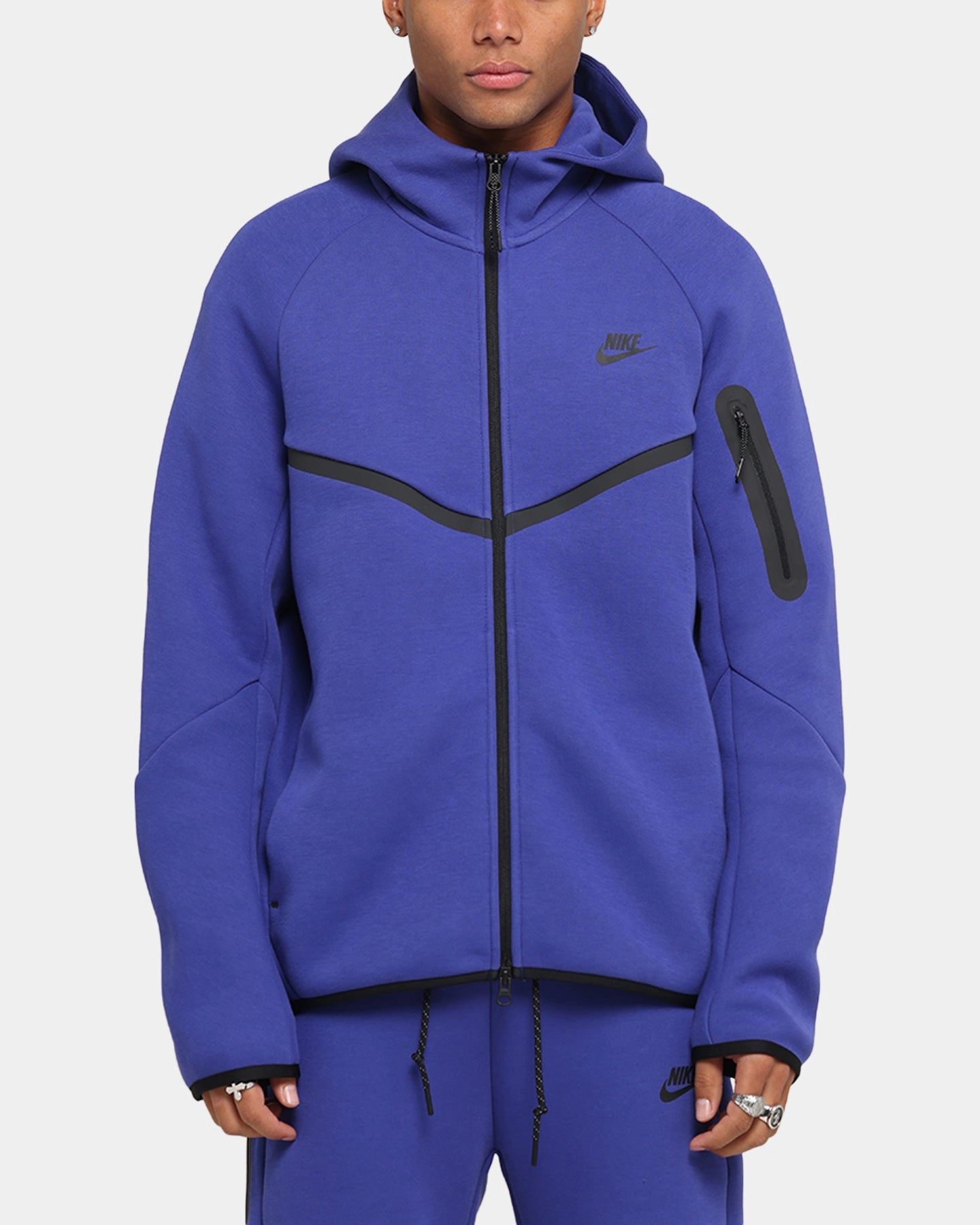 single - layer storage High Collar Nike Sportswear Tech Fleece Windrunner Jacket Deep Night/Black