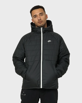 Cap Seasonal Wear Nike Sportswear Therma-FIT Legacy Reversible Hooded Jacket Black/Dark Smoke
