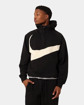 Winter Ready Quilted Lining Nike Swoosh Fleece Half-Zip Hoodie Black/Coconut Milk