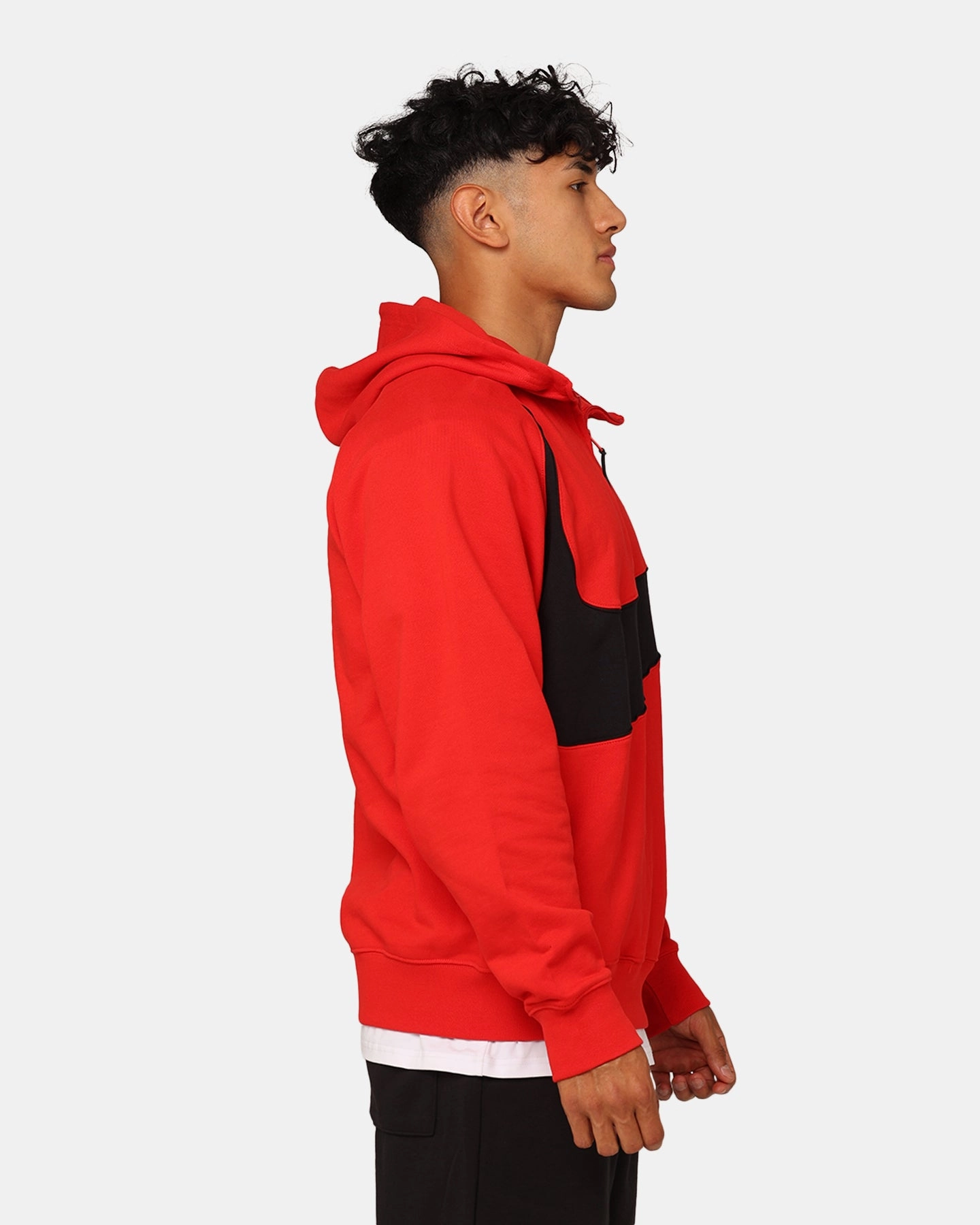 Nike Swoosh Fleece Half-Zip Hoodie University Red Layered Insulation Weekend Vibe