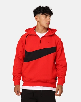Nike Swoosh Fleece Half-Zip Hoodie University Red Nail-polish