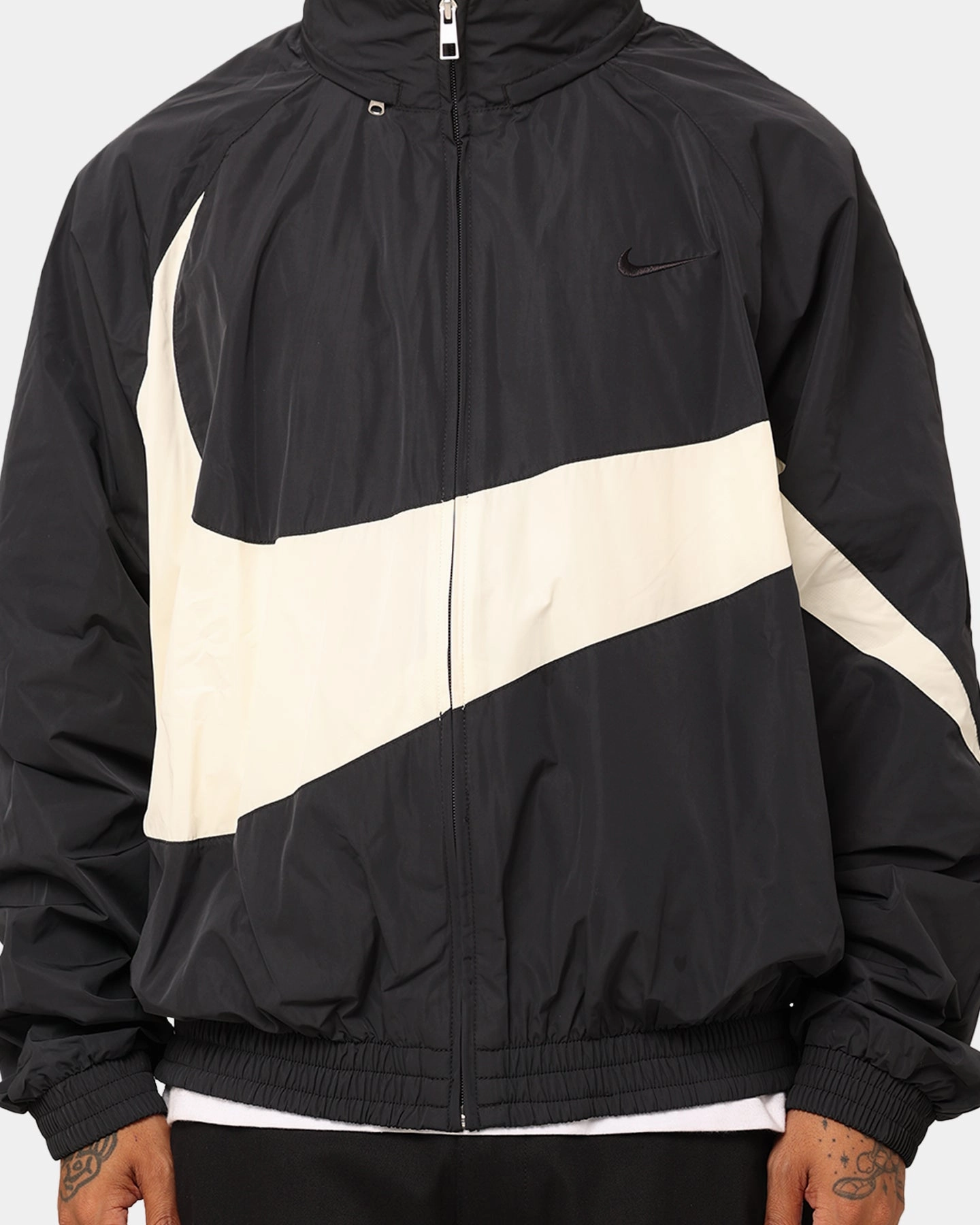 Soft Interior Lining Technique Nike Swoosh Woven Jacket Black/Coconut Milk