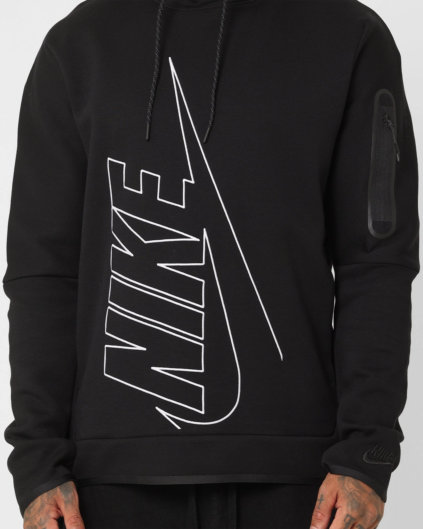 Protective Comfort Nike Tech Fleece Graphic Pullover Hoodie Black/Black