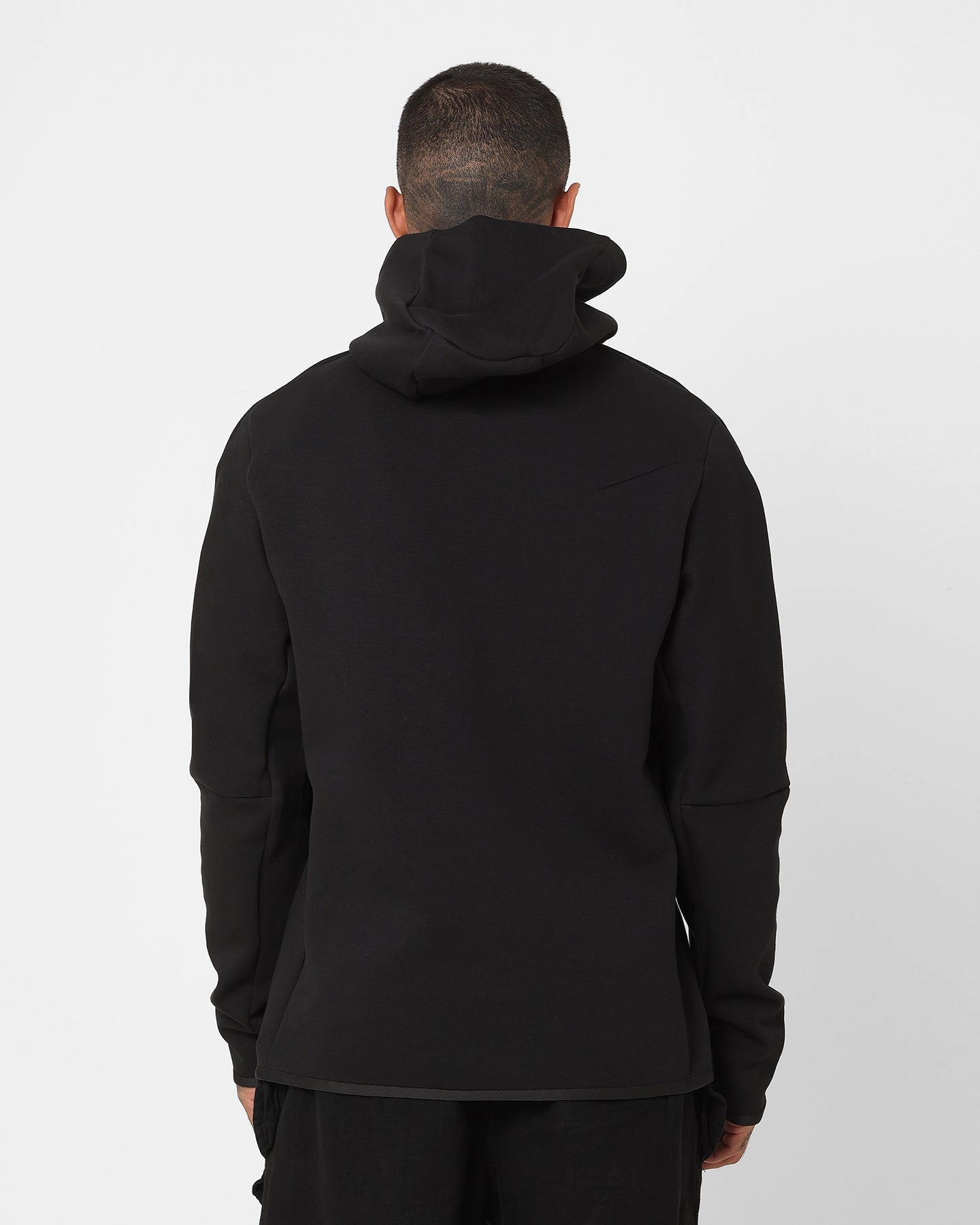 Nike Tech Fleece Graphic Pullover Hoodie Black/Black Four Way Stretch Material Weatherproof Shell