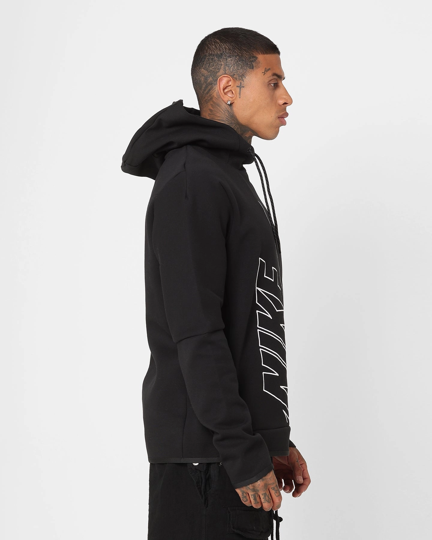 Nike Tech Fleece Graphic Pullover Hoodie Black/Black birthday celebration