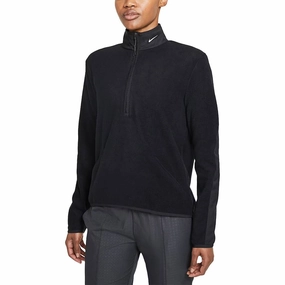 Reinforced Shoulder Padding Nike Therma-FIT Victory 1/2 Zip Golf Pullover Black/Black/White - SU25 Women