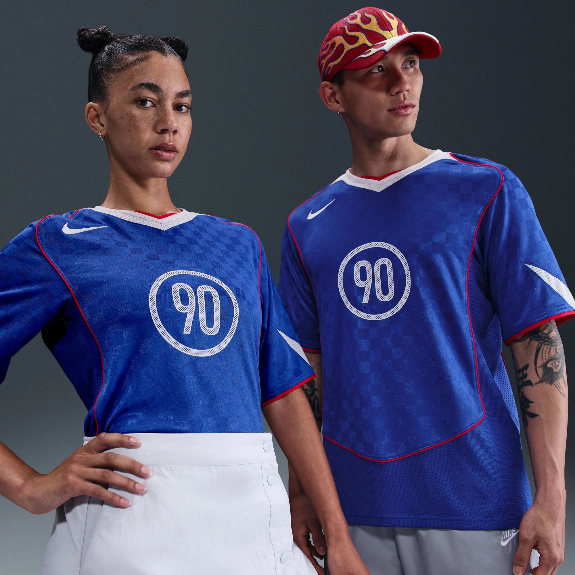 Nike Total 90 Dri-FIT Soccer Jersey 'Game Royal' Embellished Neckline Ombre look