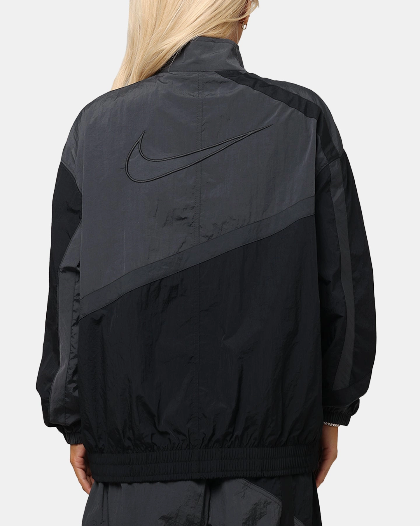UV Protective Seamless Stitching Nike Women's Oversized Street Woven Jacket Anthracite/Black