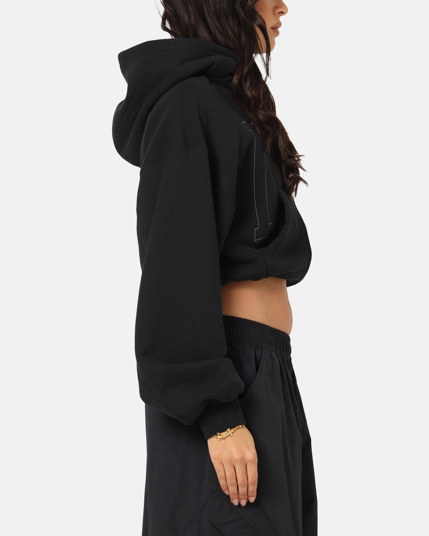 Nike Women's Sportswear Full-Zip Cropped French Terry Hoodie Black Involve Versatile Layering Piece