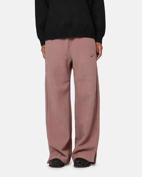Nike Women's Sportswear Pheonix Plush High Waisted Wide Leg Cody Fleece Pants Smokey Mauve/Black Functional Ease Versatile Design