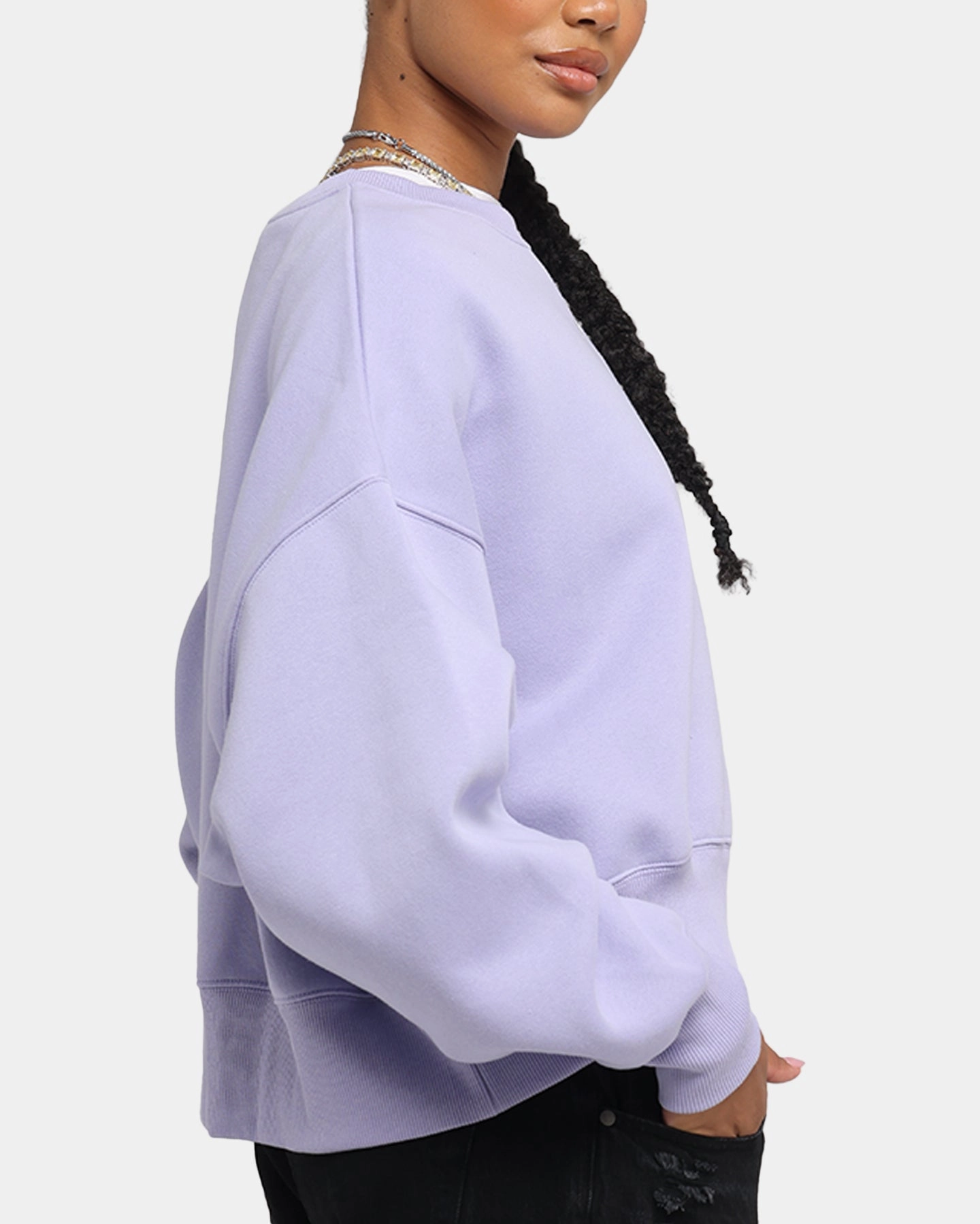 quick dry Nike Women's Sportswear Phoenix Fleece Crewneck Lilac Ice