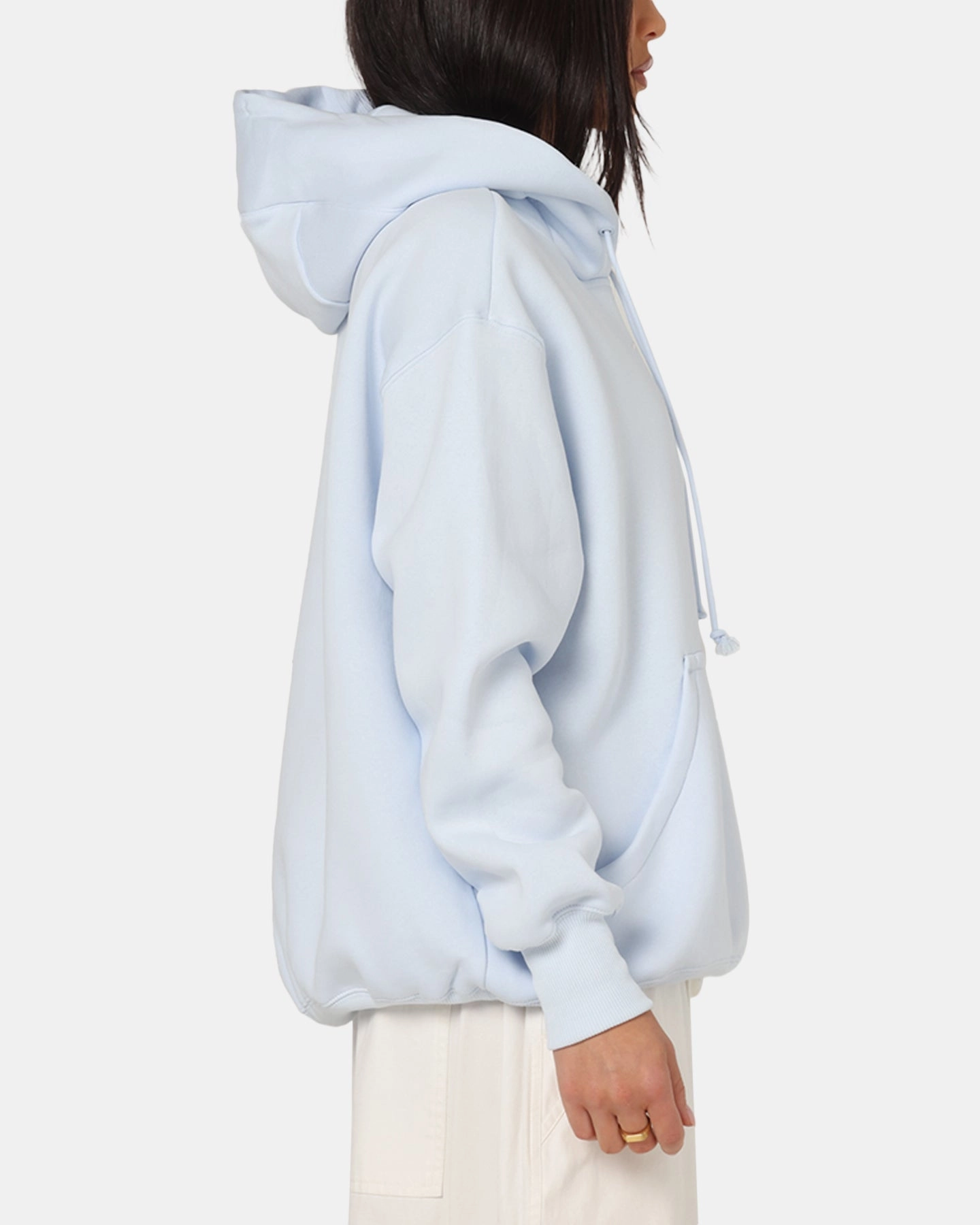 Nike Women's Sportswear Phoenix Fleece Oversized Pullover Hoodie Blue Cross Ventilation Channels