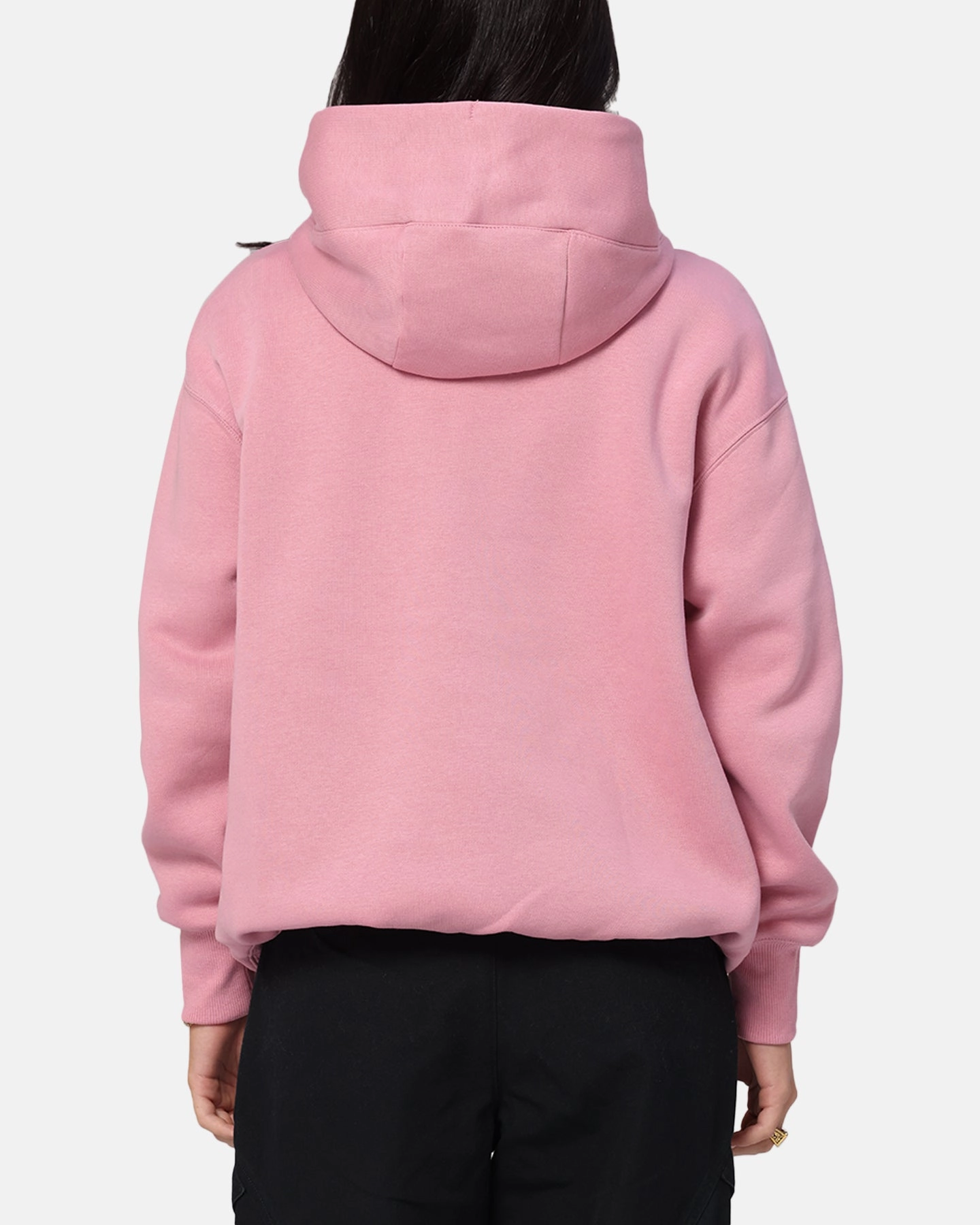 Nike Women's Sportswear Phoenix Fleece Oversized Pullover Hoodie Pink Patched Modern Outerwear
