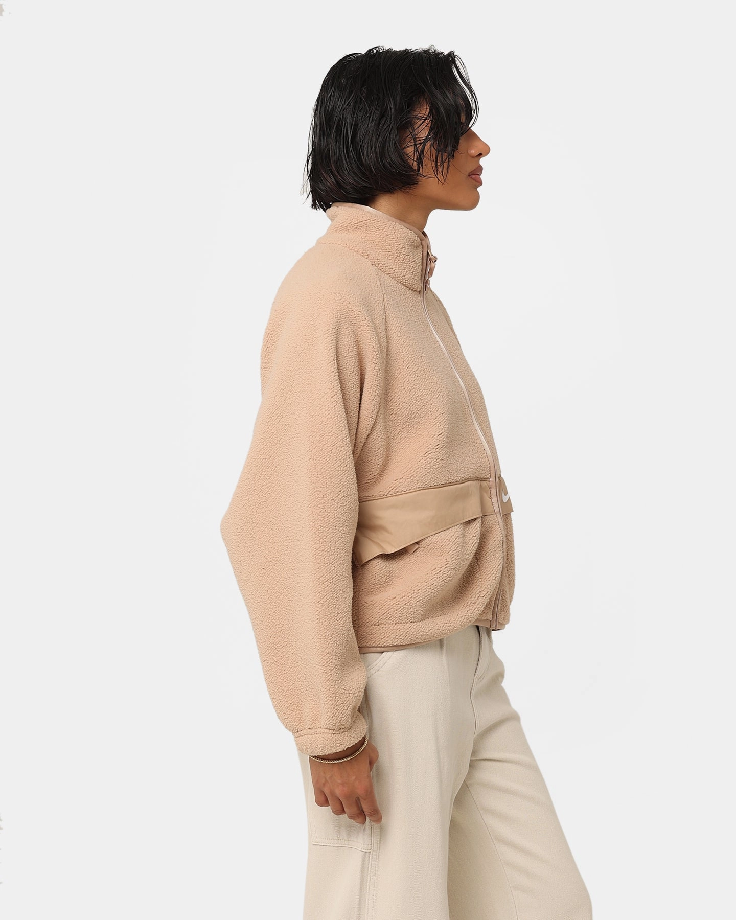 age - appropriate Nike Women's Sportswear Sherpa Jacket Hemp/Hemp/White