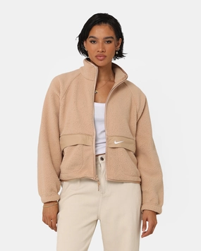 Nike Women's Sportswear Sherpa Jacket Hemp/Hemp/White Collectible