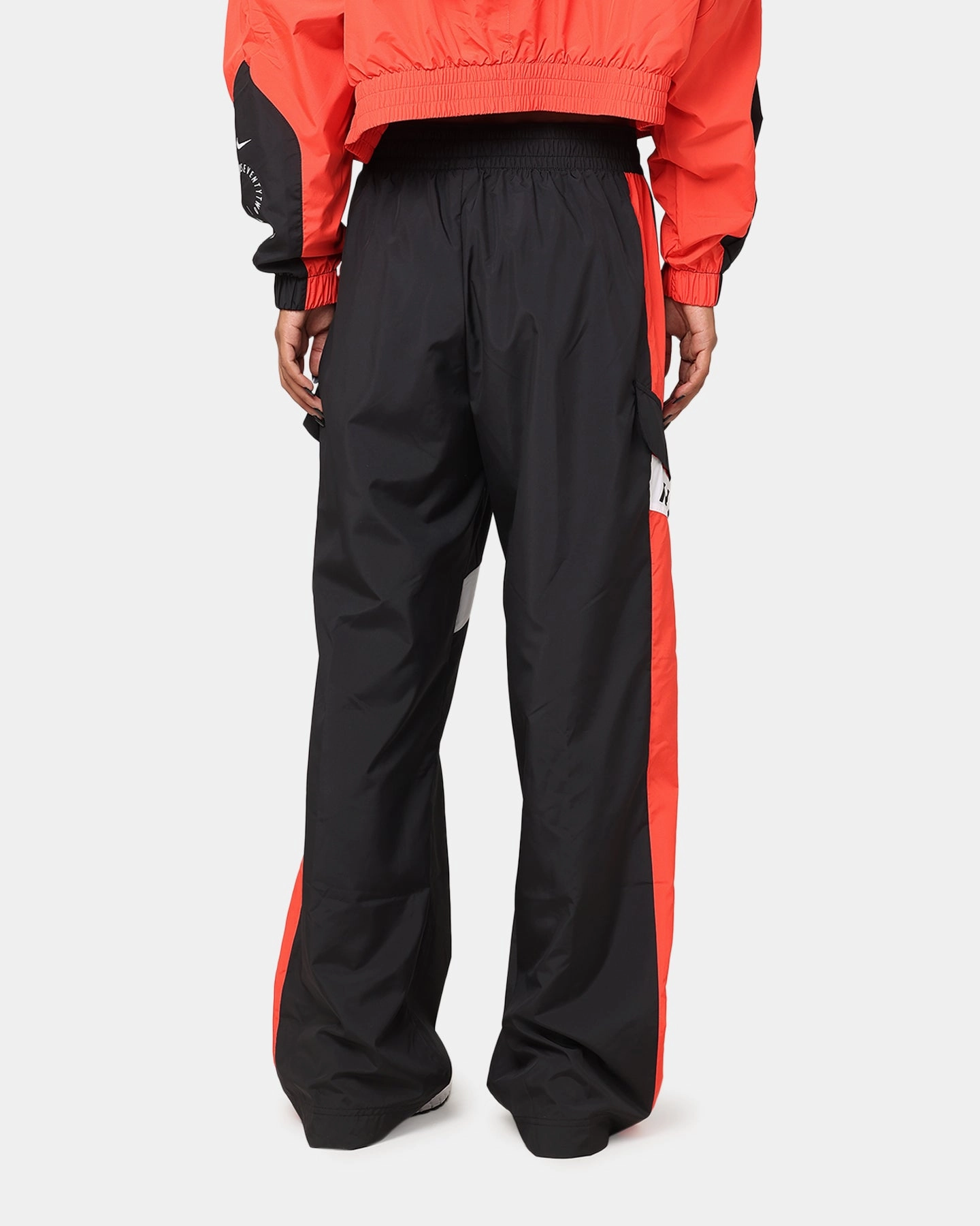 Nike Women's Sportswear Woven Oversized Pant Black/Light Crimson/White Perfect Design