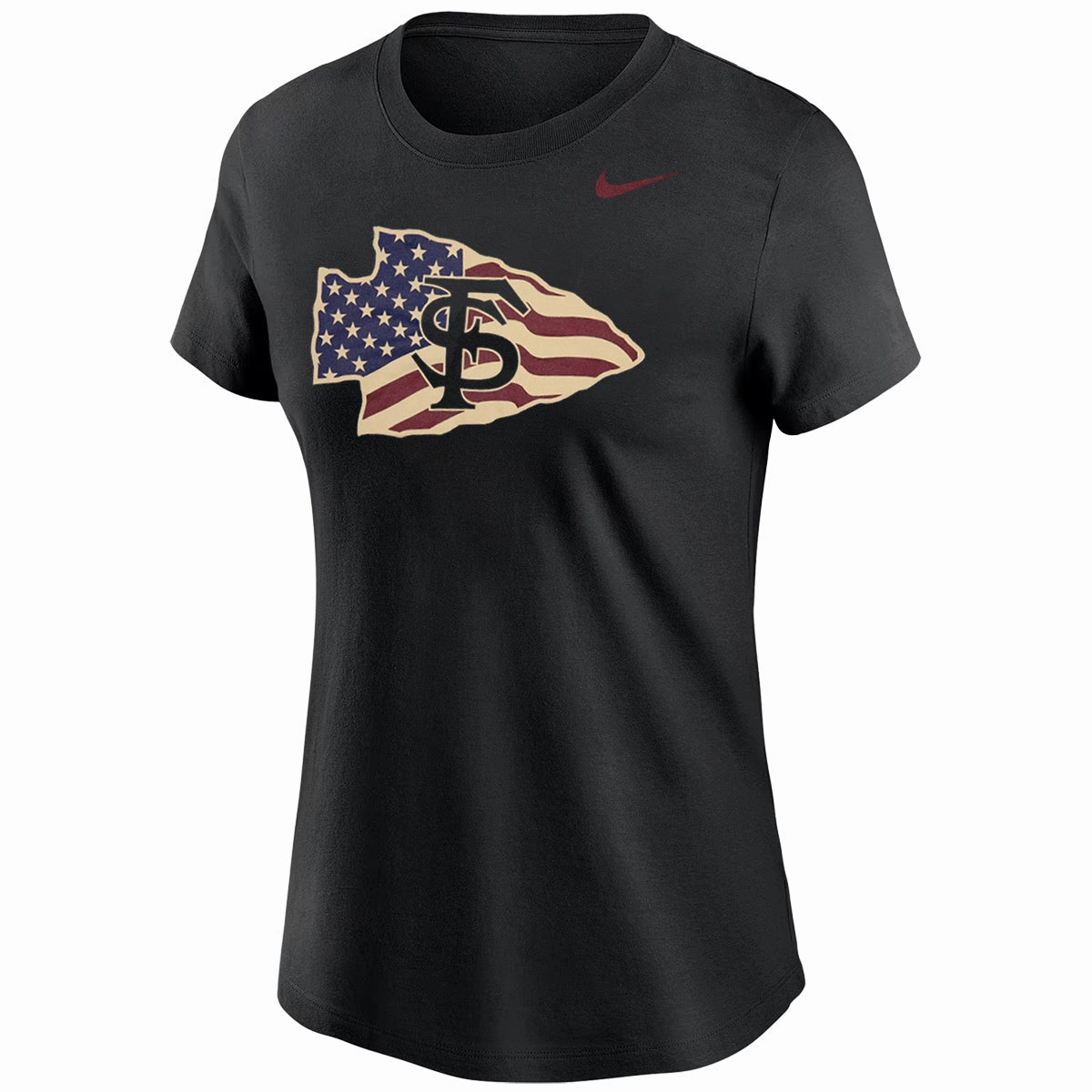 Nike Women's Veteran's Alliance Arrowhead Short Sleeve T-shirt - Black Minimal Fashion Comfort and Fit