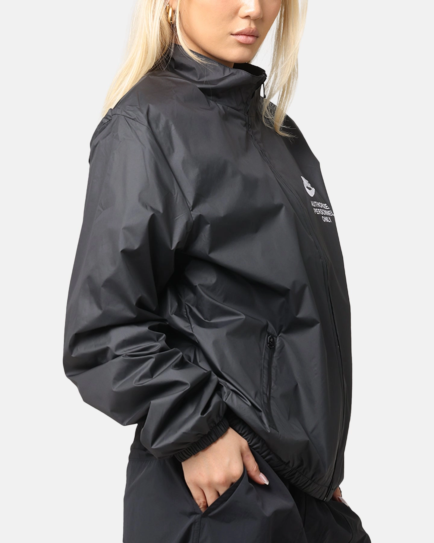 yoga enthusiasts Nike Woven Full Zip Jacket Black/Black