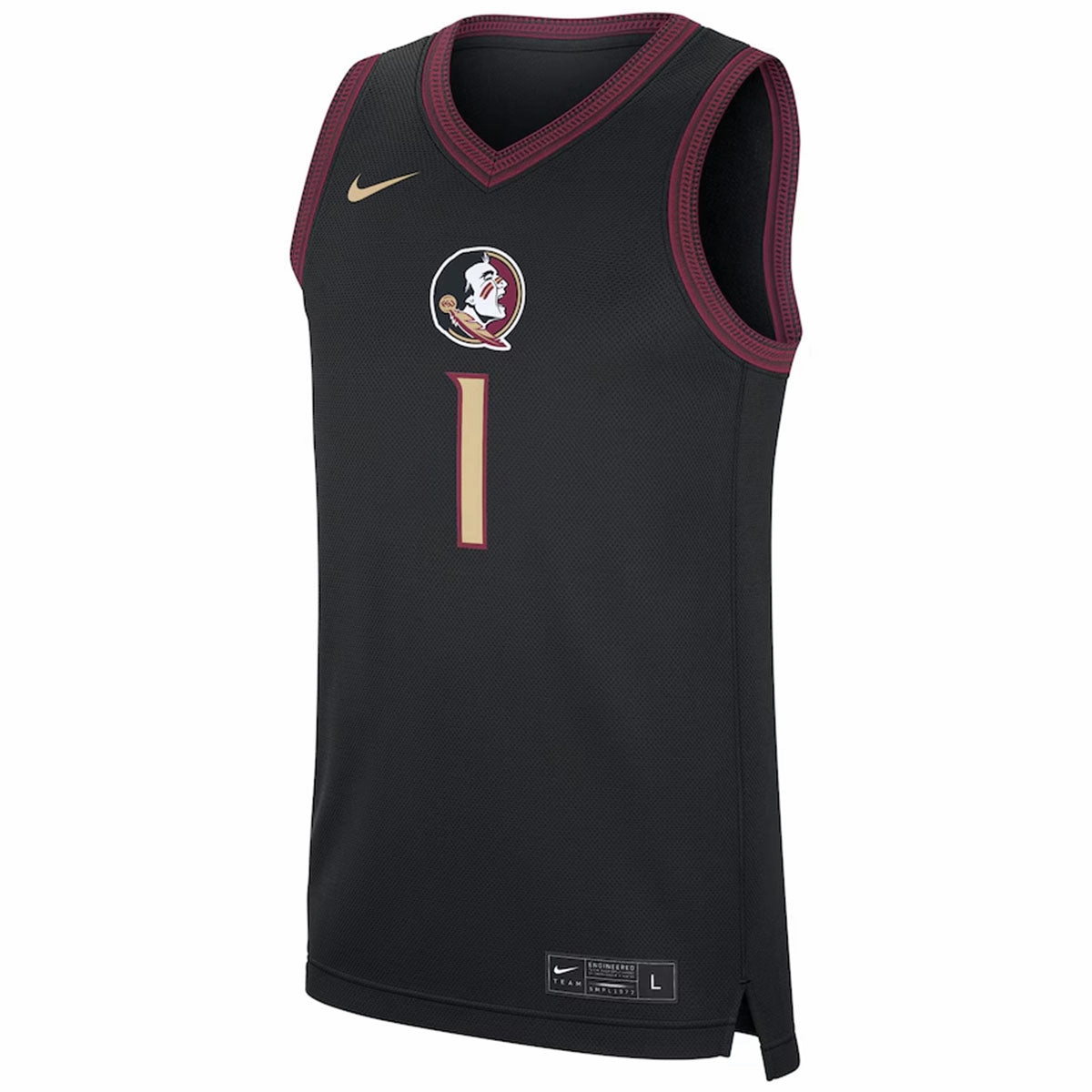Nike Youth 2024 Seminole Logo #1 Basketball Jersey - Black Popular