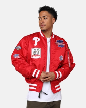 Ultra Thin Insulation New Era X Alpha Series X MLB Philadelphia Phillies MA-1 Bomber Jacket Red