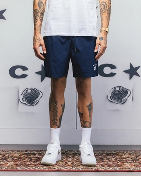 education industry suede look Carre C-Star Beach Shorts Navy