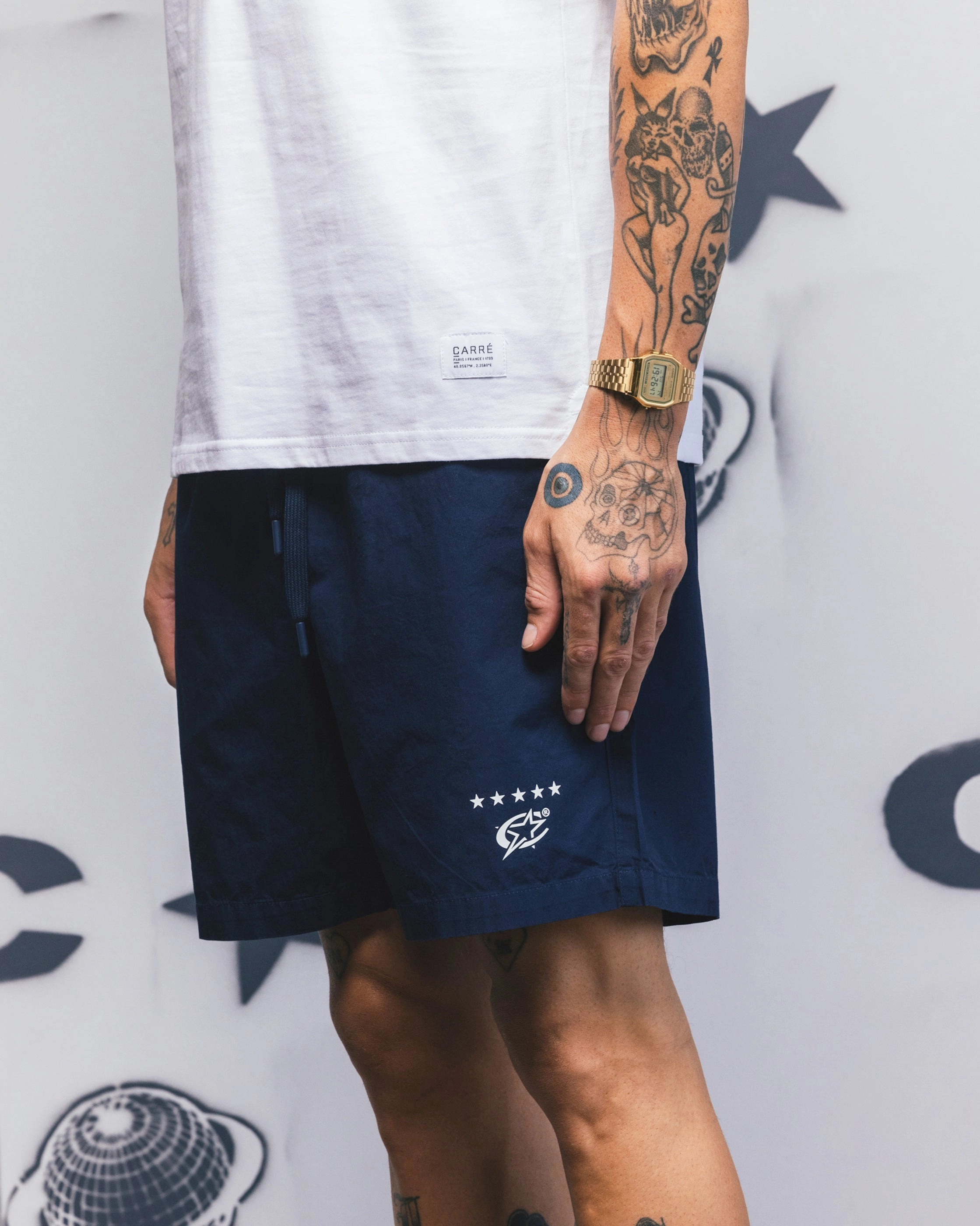 Carre C-Star Beach Shorts Navy fashion industry