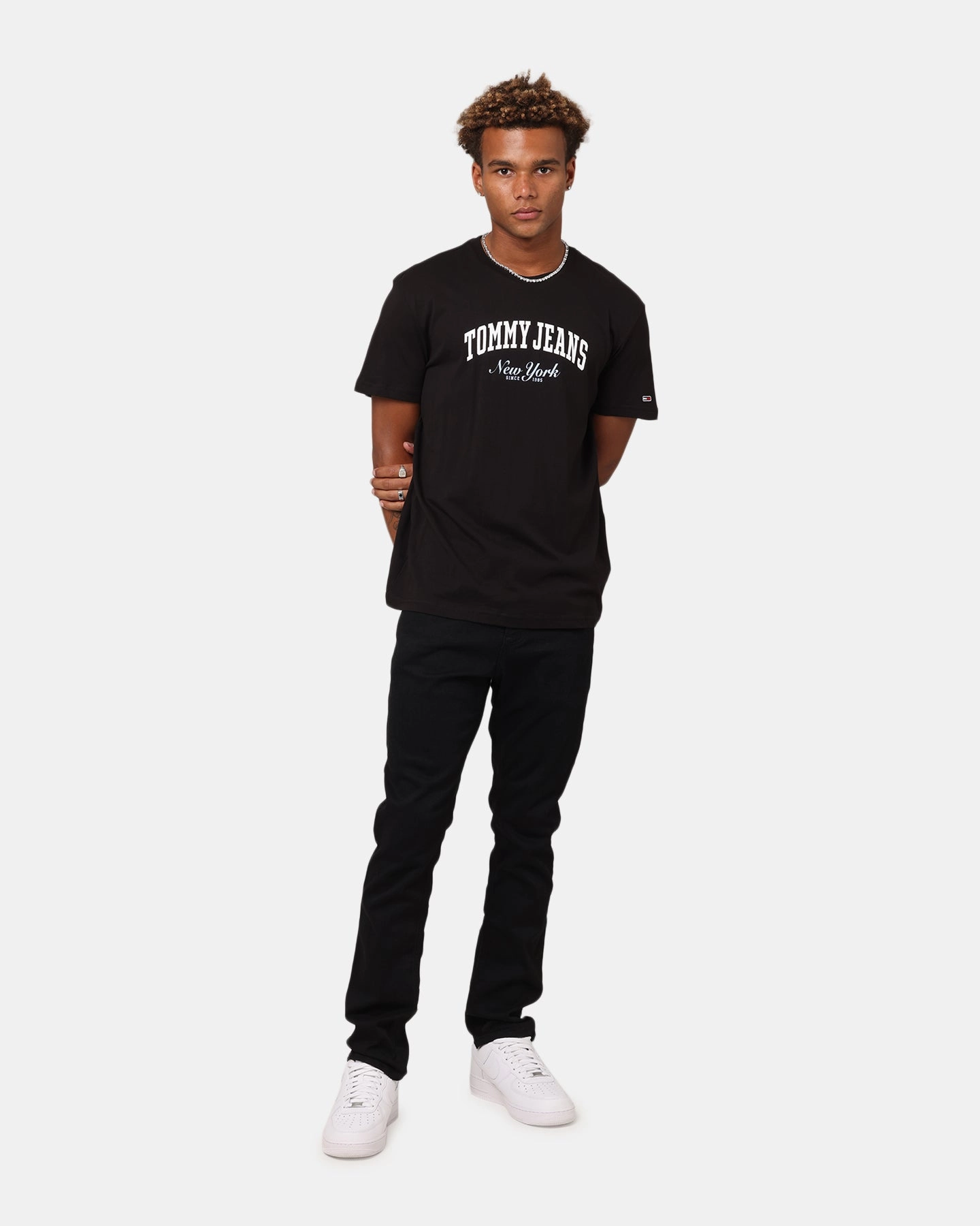 Tommy Jeans Slim Varsity Pop T-Shirt Black Recommended