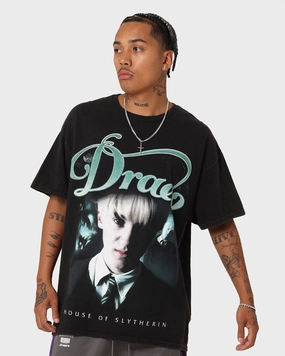 American Thrift X Harry Potter Draco Vintage T-Shirt Black Wash AntiBacterialTreatment contrast