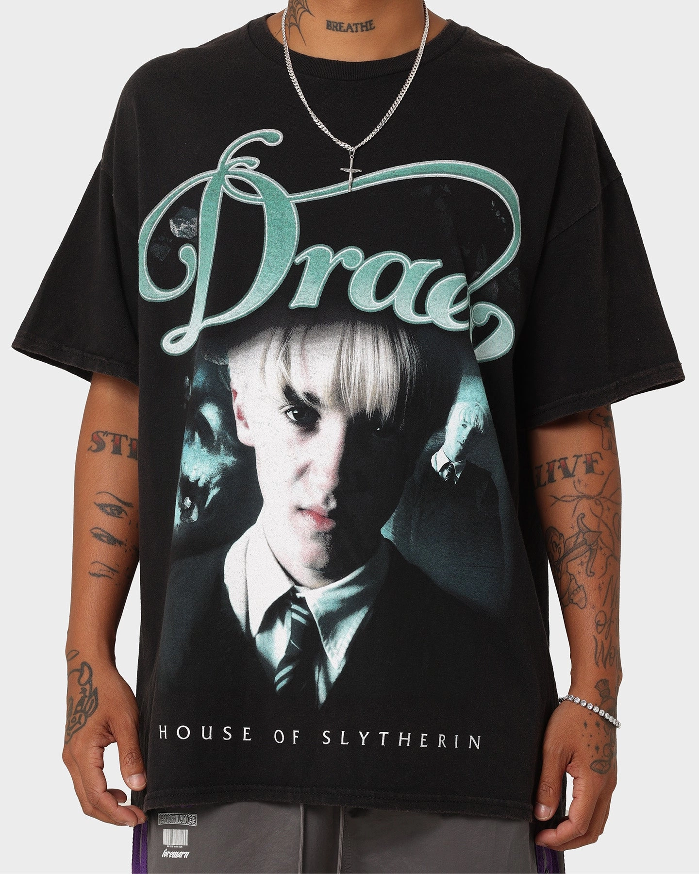 American Thrift X Harry Potter Draco Vintage T-Shirt Black Wash Eco friendly materials Everyday Look Wear