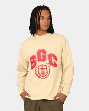 Urban Streetwear Students Golf Addington Long Sleeve Mock Neck T-Shirt Sand