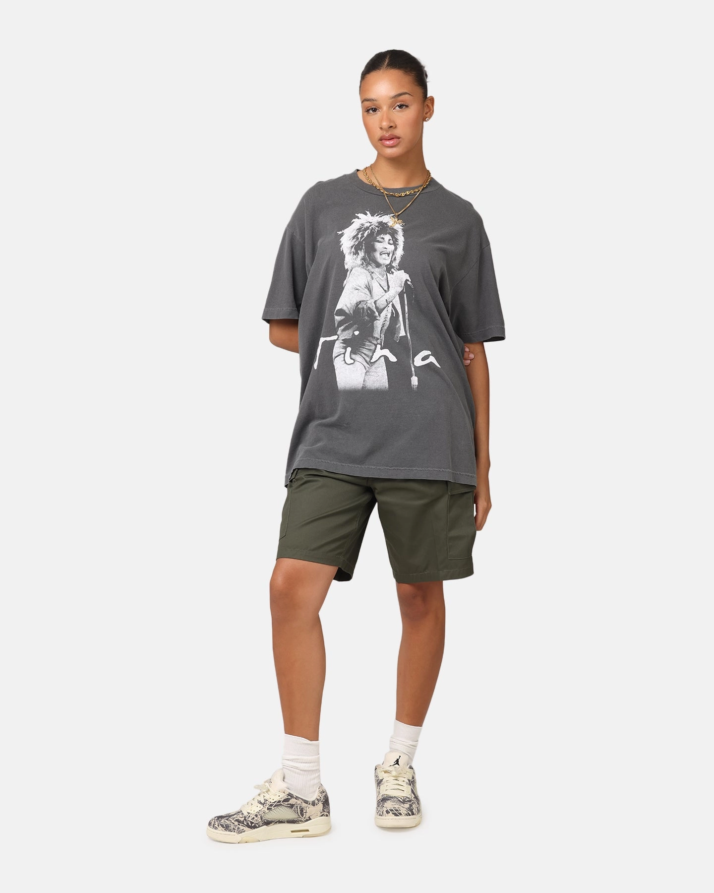 Tina Turner Tina Turner Vintage T-Shirt Faded Black Ruffled edges