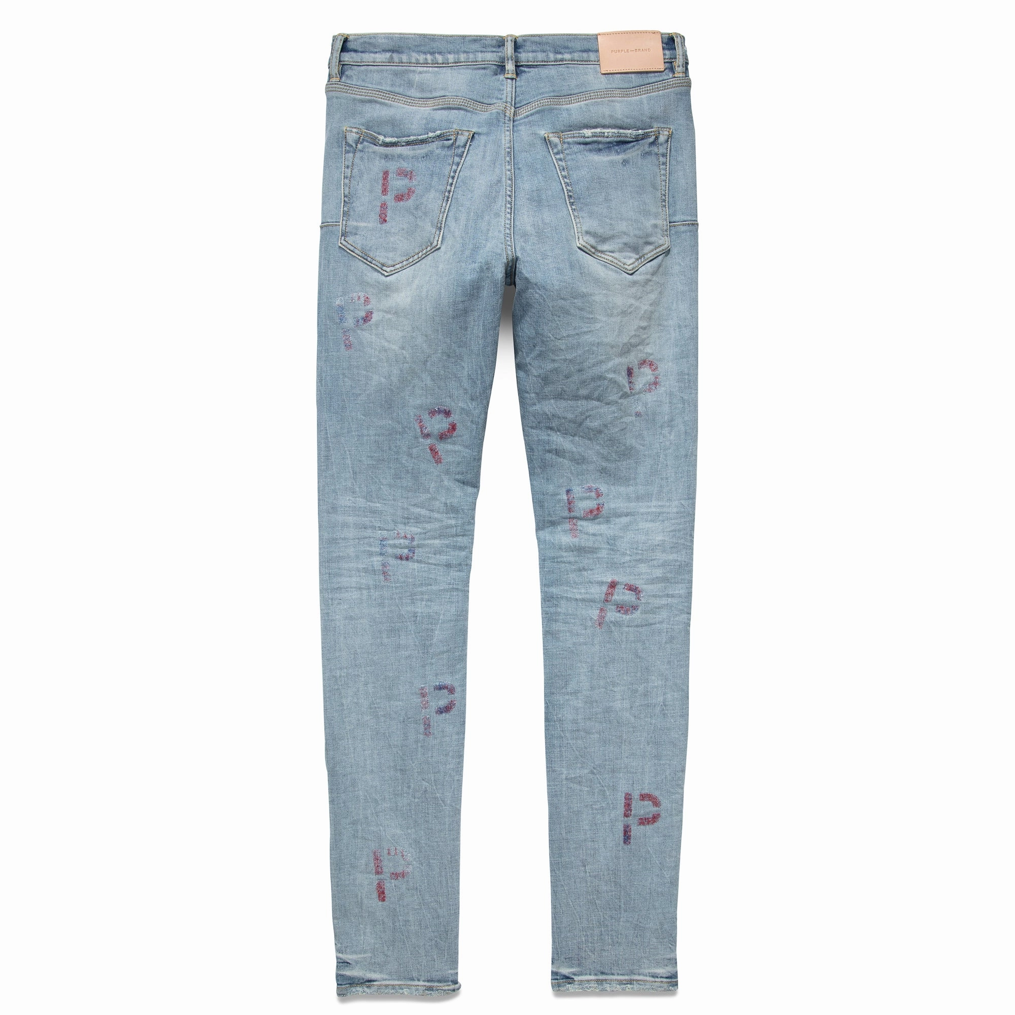 Purple Brand Light Indigo Embroidery Punch Active Layer No Iron