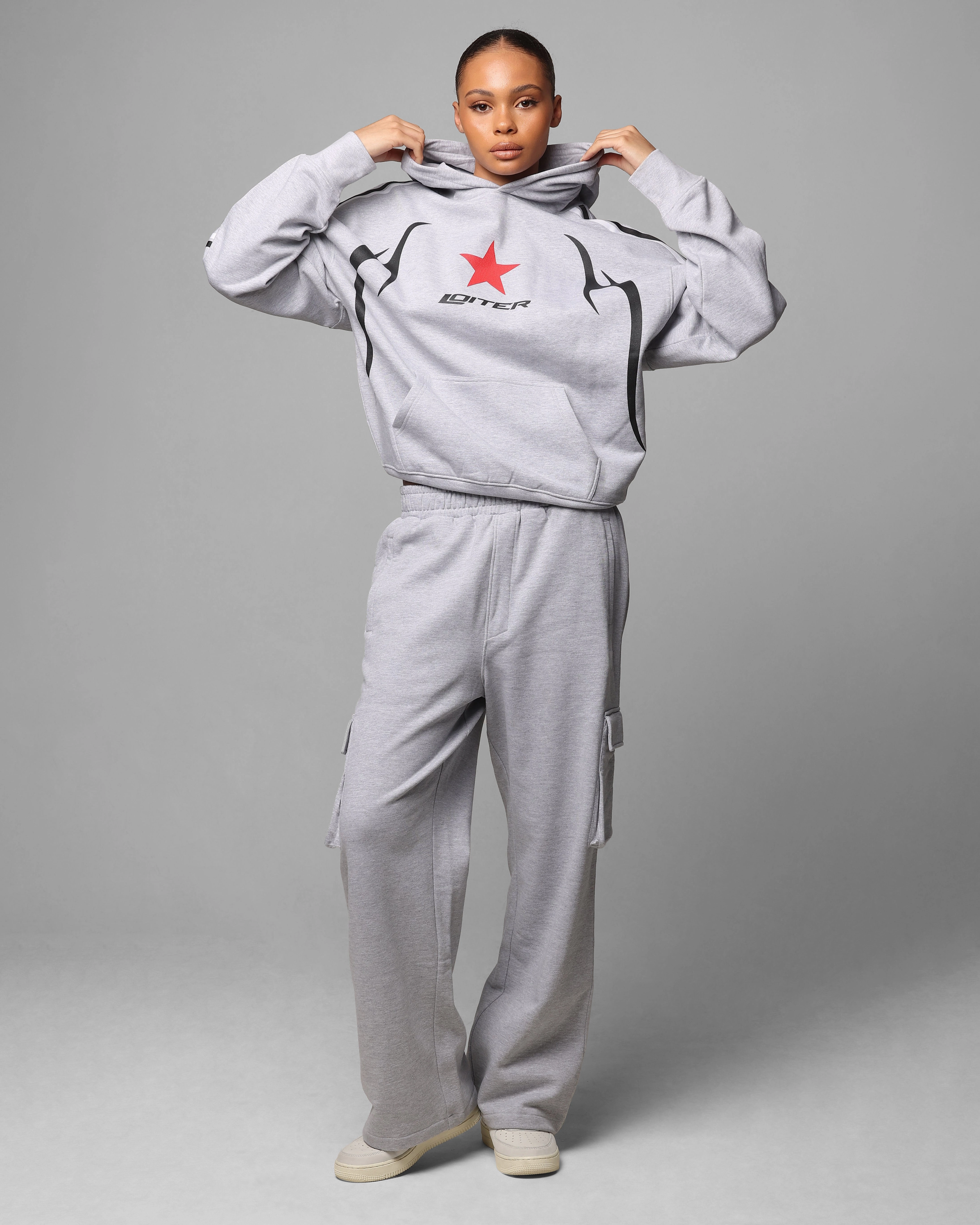 Loiter Premium Essentials Sweatpants Grey Marle Temperature Regulating Fabric Tapered ankle