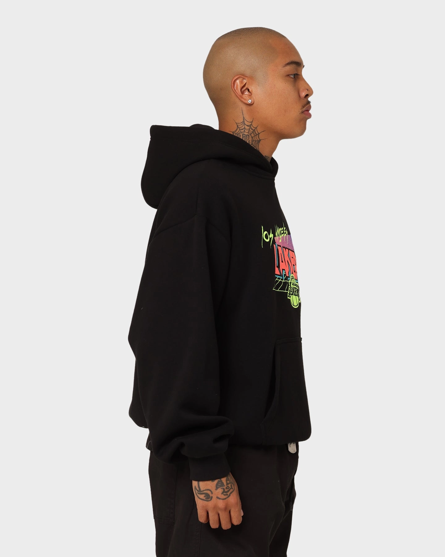 New Era Los Angeles Lakers Retro Arcade Hoodie Black suitable for beauty pageants