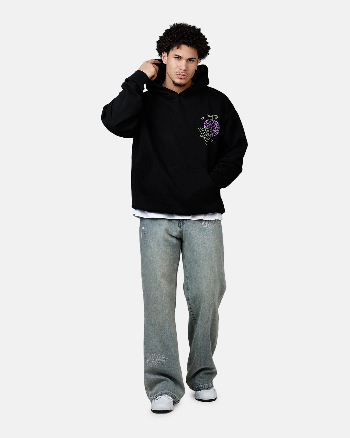 Pin Container Hypland X One Piece Neon Gomu Hoodie Black