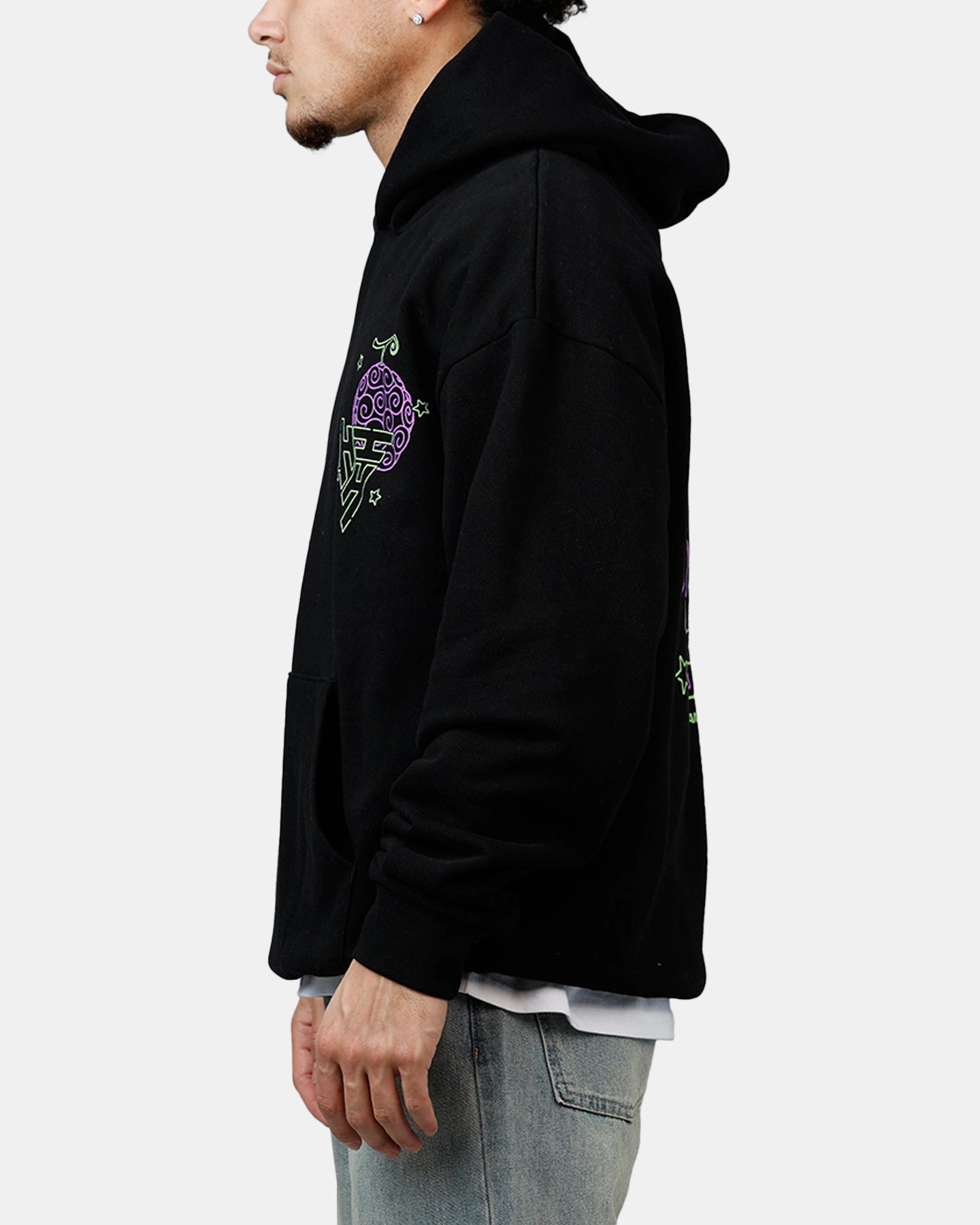 Hypland X One Piece Neon Gomu Hoodie Black Antiperspirant Listen