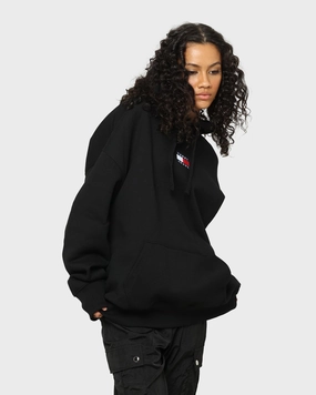 Tommy Jeans Tommy Badge Hoodie Black Athletic Fit work - from - home