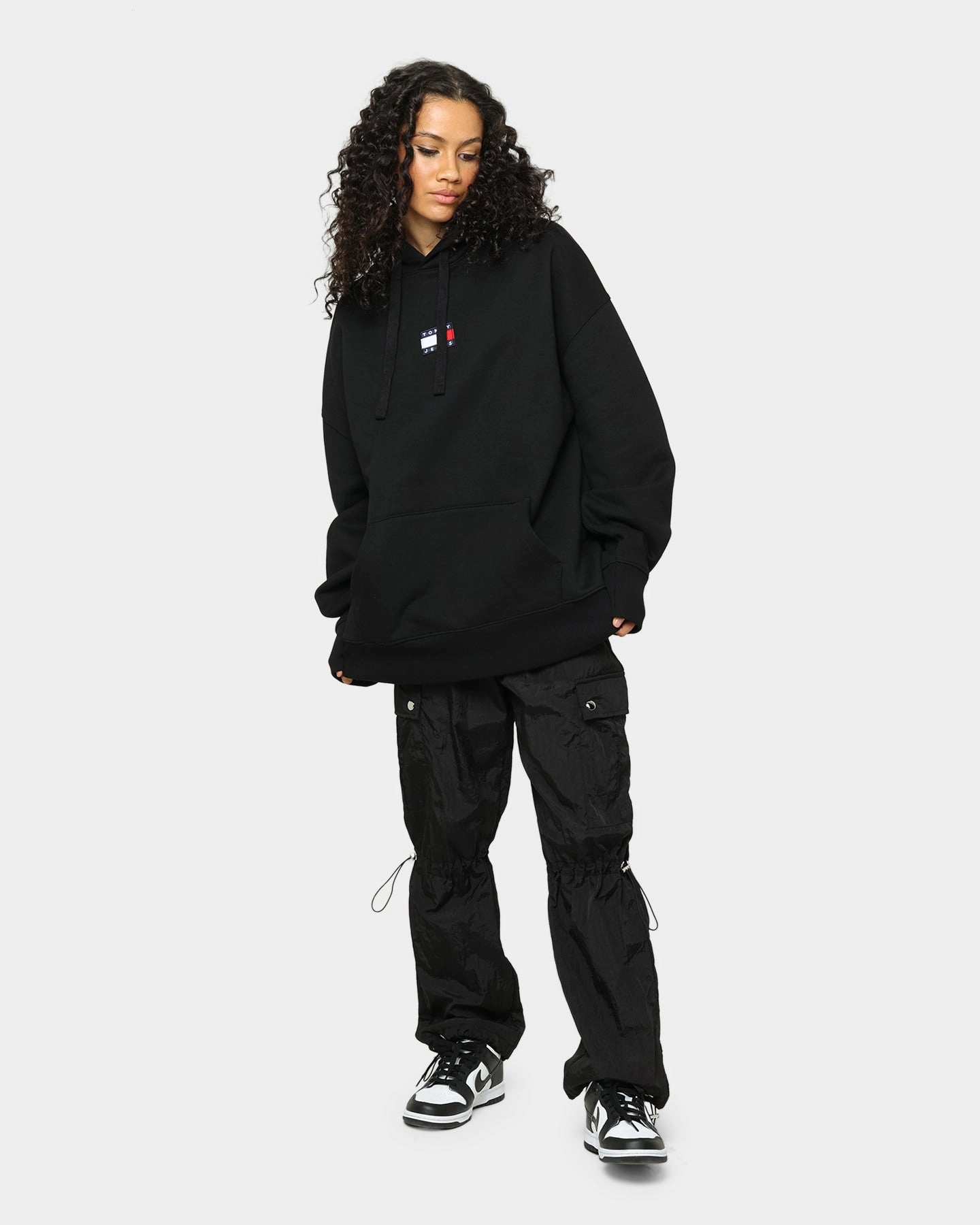 morning Tommy Jeans Tommy Badge Hoodie Black