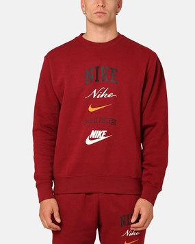 Non Irritating Edging 3-In-1 Set Nike Club Fleece Long-Sleeve Crewneck Team Red/Sail