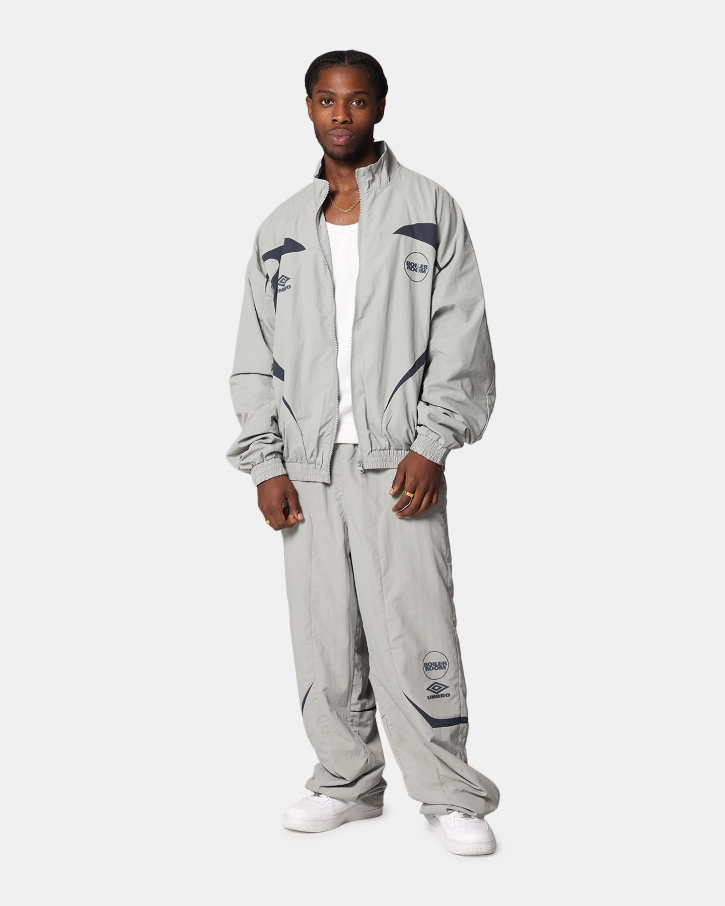 Boiler Room X Umbro Shell Track Pants Grey Comfy Style TaglessDesign