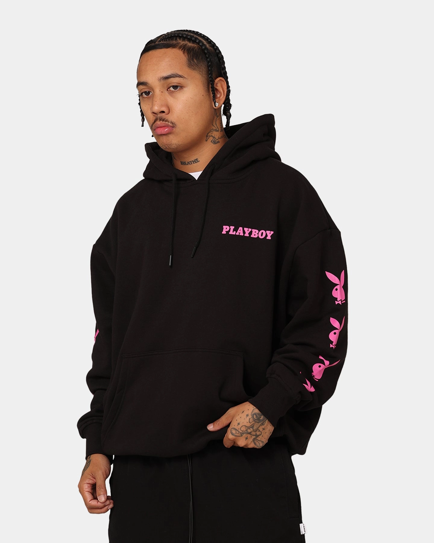 Softshell Technology Playboy Side Bunny Stack Hoodie Black