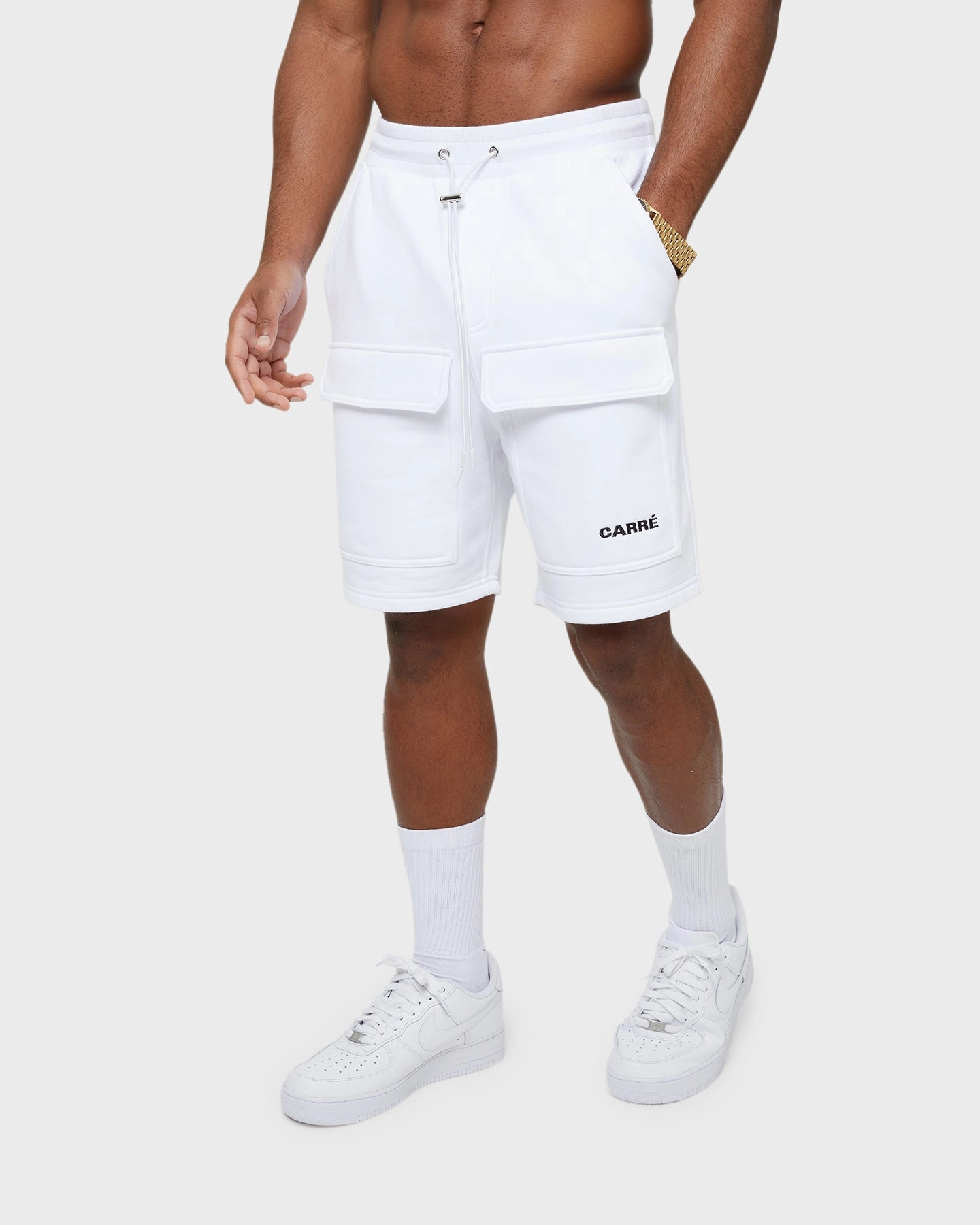 Carre Dominateur Cargo Shorts White Soft Touch Camping Gear