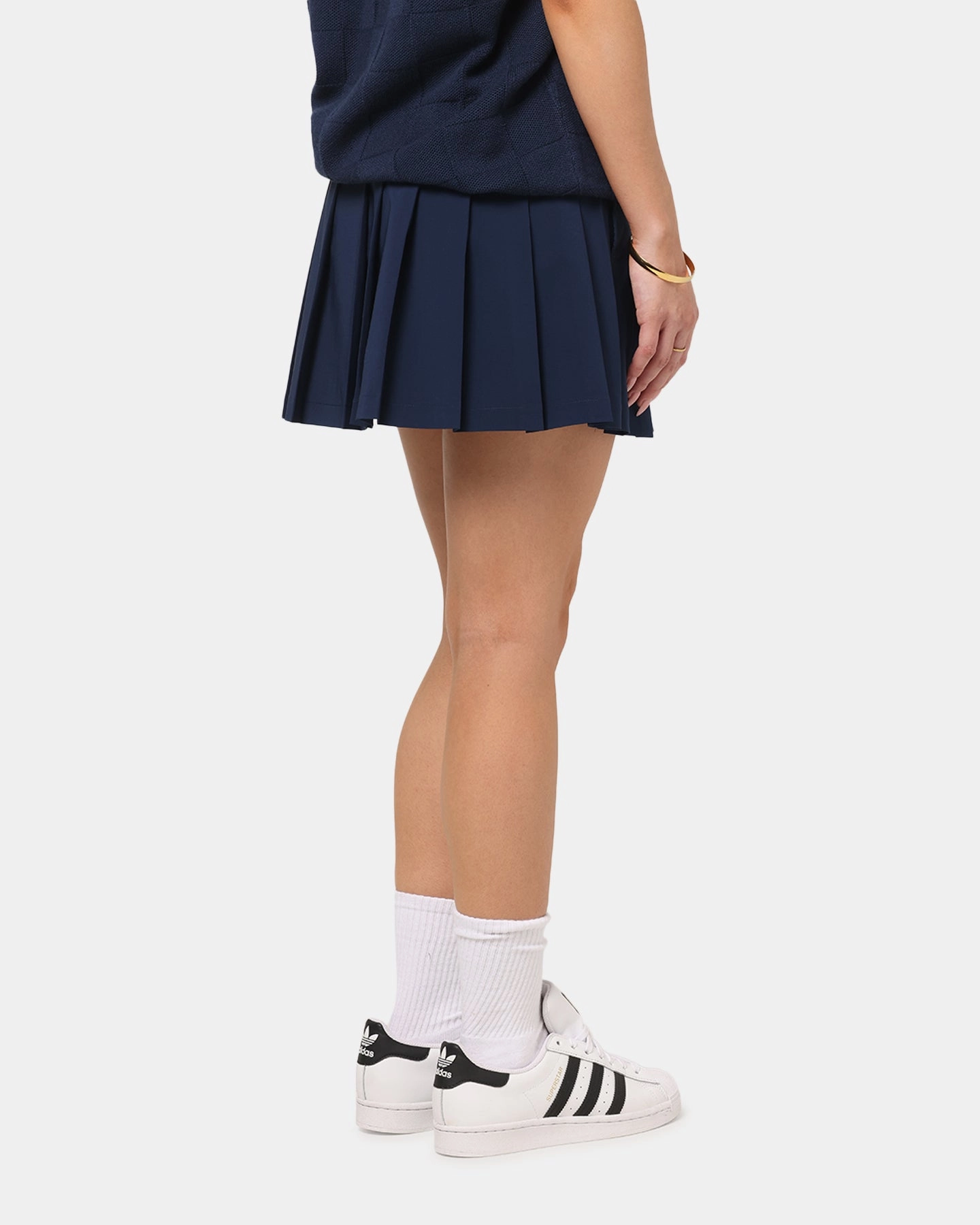 Adidas Women's Originals Pleated Skort Night Indigo Art Gallery Visit Double Layered Design