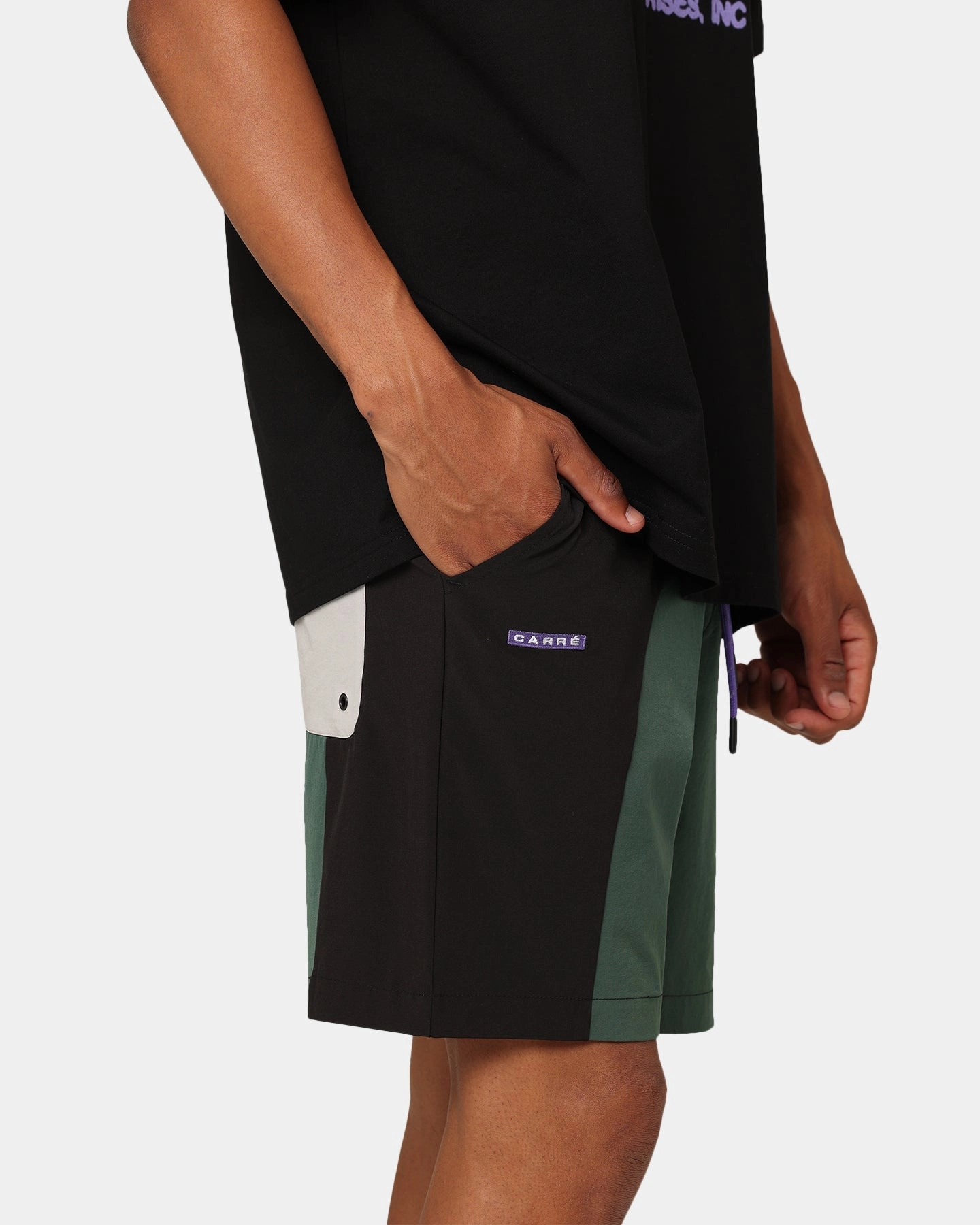 Fun Prints Carre Two Tone Shorts Black/Green